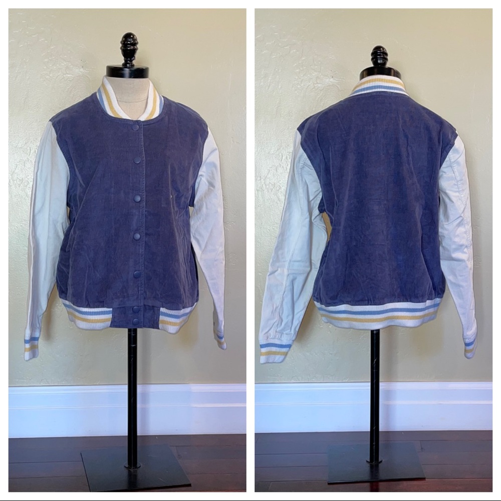 Aerie Corduroy Varisty Bomber Jacket Size Medium